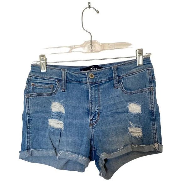 HOLLISTER Short Denim Shorts Distressed Size 27 - Picture 1 of 7